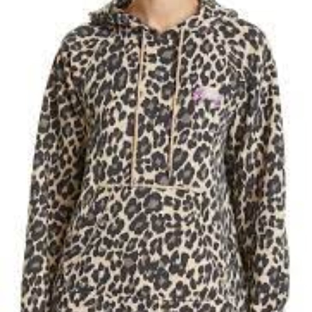 Nicole Miller Graphic Hoodie Women's size XL Black & Brown Embroidered NEW